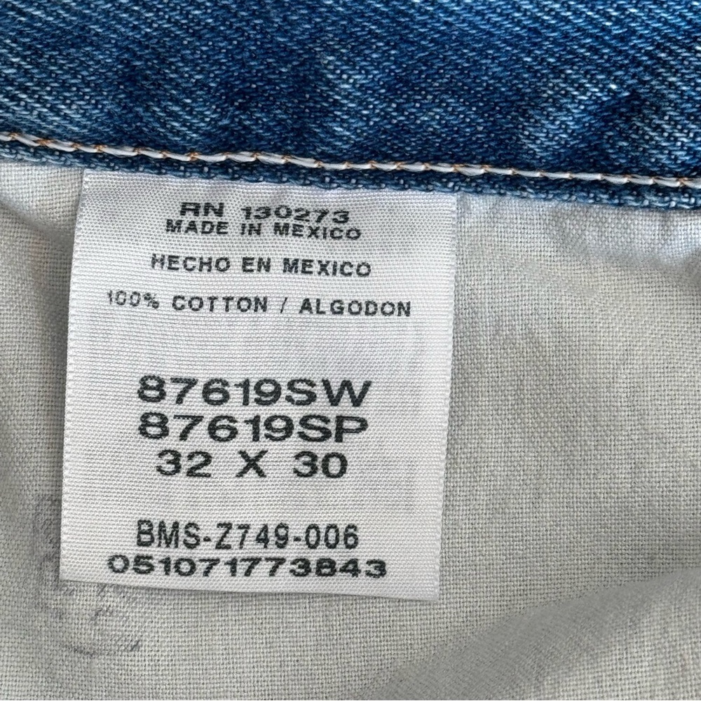RUSTLER by Wrangler Men's Classic Cut Straight Leg Blue Denim Jeans 32 x 30 - Picture 8 of 13